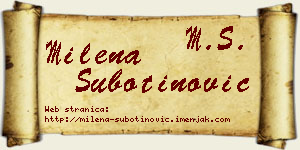 Milena Subotinović vizit kartica